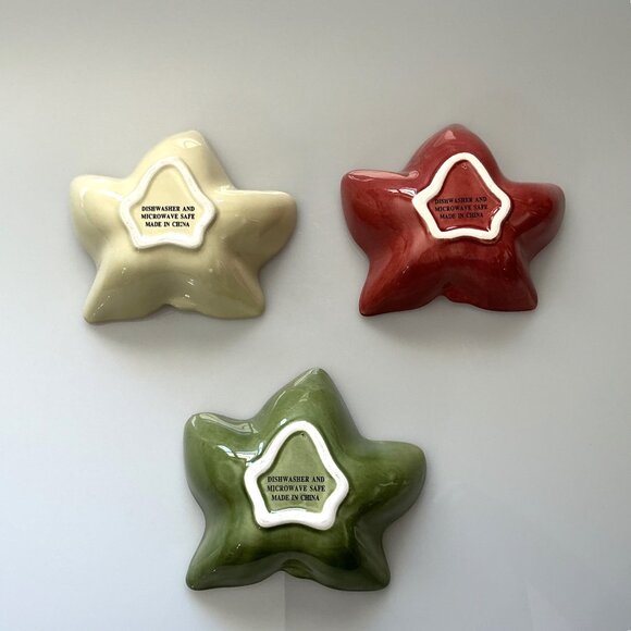 NEW MAPLE LEAF BOWLS CERAMIC MULTICOLOR FALL  3PCS - Picture 3 of 12